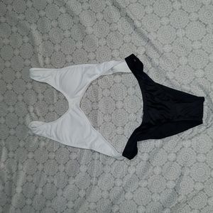 Small One piece bikini, Black/White